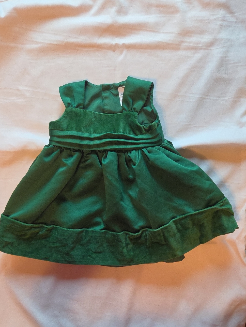 Carter's Emerald Green Velvet-Trim Party Dress